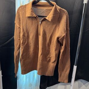 Elegant Brown Women's Knit Pullover